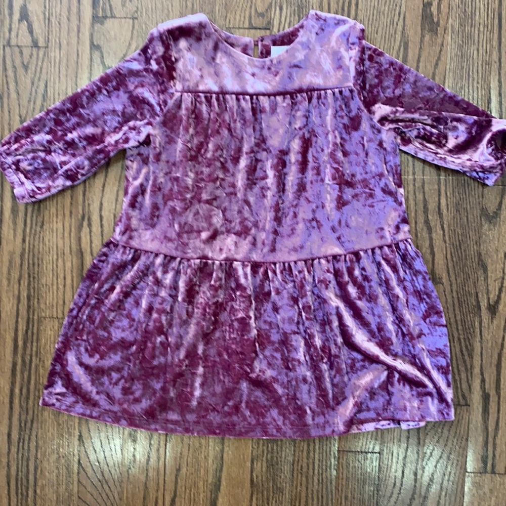 Crushed velvet purple dress